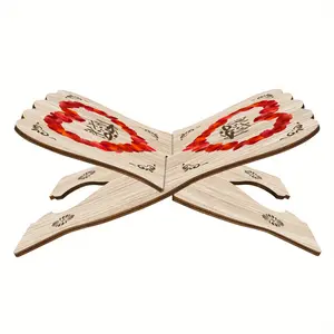 Fasting Month 1 set of Bible bookshelf, wooden Quran folding stand, religious bookshelf, wooden Quran vertical desktop bookshelf bookmark sacred bookshelf, Muslim book desktop handicraft rack, Religious Decoration, Religious Home Decor