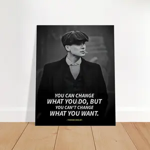 Thomas Shelby Quote Canvas Wall Art – Peaky Blinders Motivational Poster Print for Office & Man Cave Decor