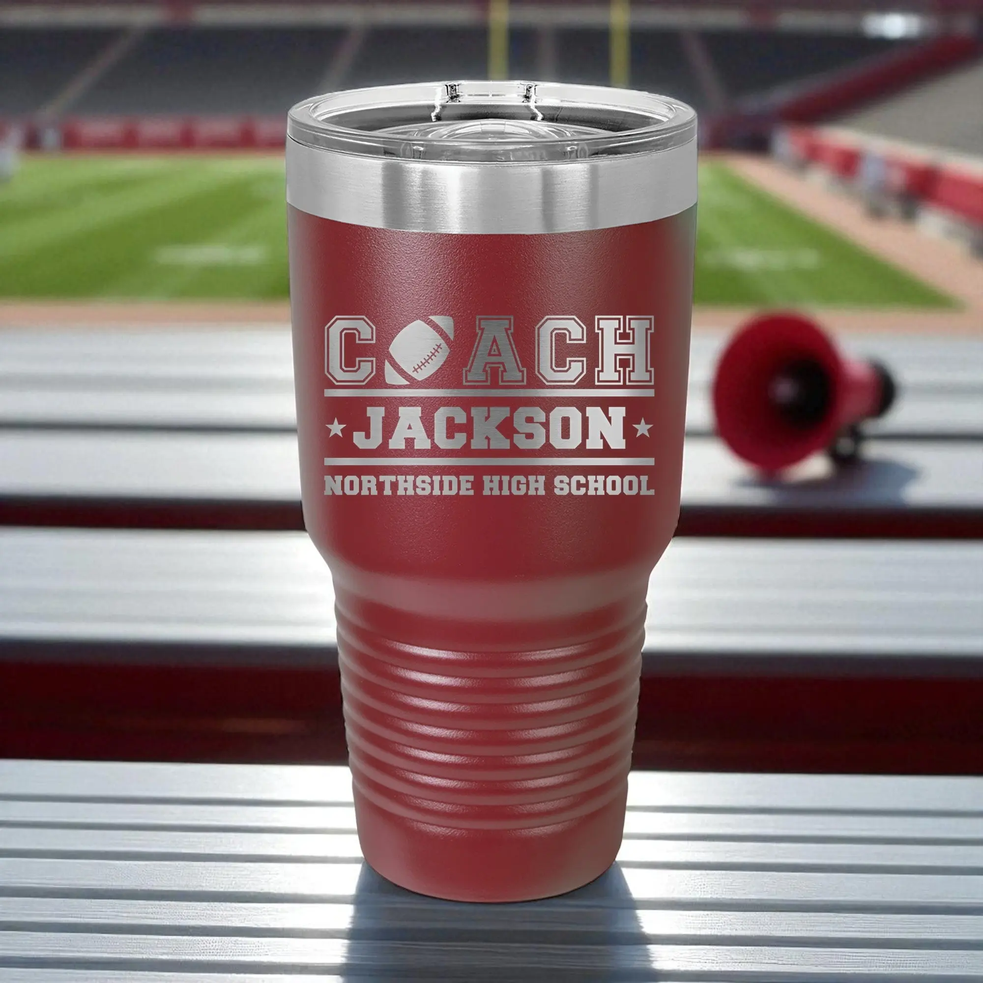 Personalized Football Coach Gift 30oz Tumbler | Custom Football Gift for Coach | End of Season Coach Gift for Awards, Banquets and more!