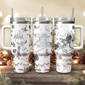 H Potter 20oz - 40oz Tumbler Stainless Steel, Double Wall Insulated, With Handle – Magic Wizard Series Design, Perfect Gift for Fans