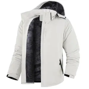 Autumn And Winter Men'S Fleece Lined Softshell Jacket Hooded Outdoor Coat