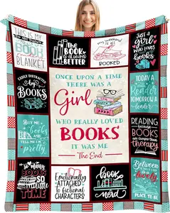 Christmas Book Lovers Gifts for Women, Book Lovers Xmas Gift Ideas Throw Blanket, Reading Gifts for Readers/Librarian/Bookworm