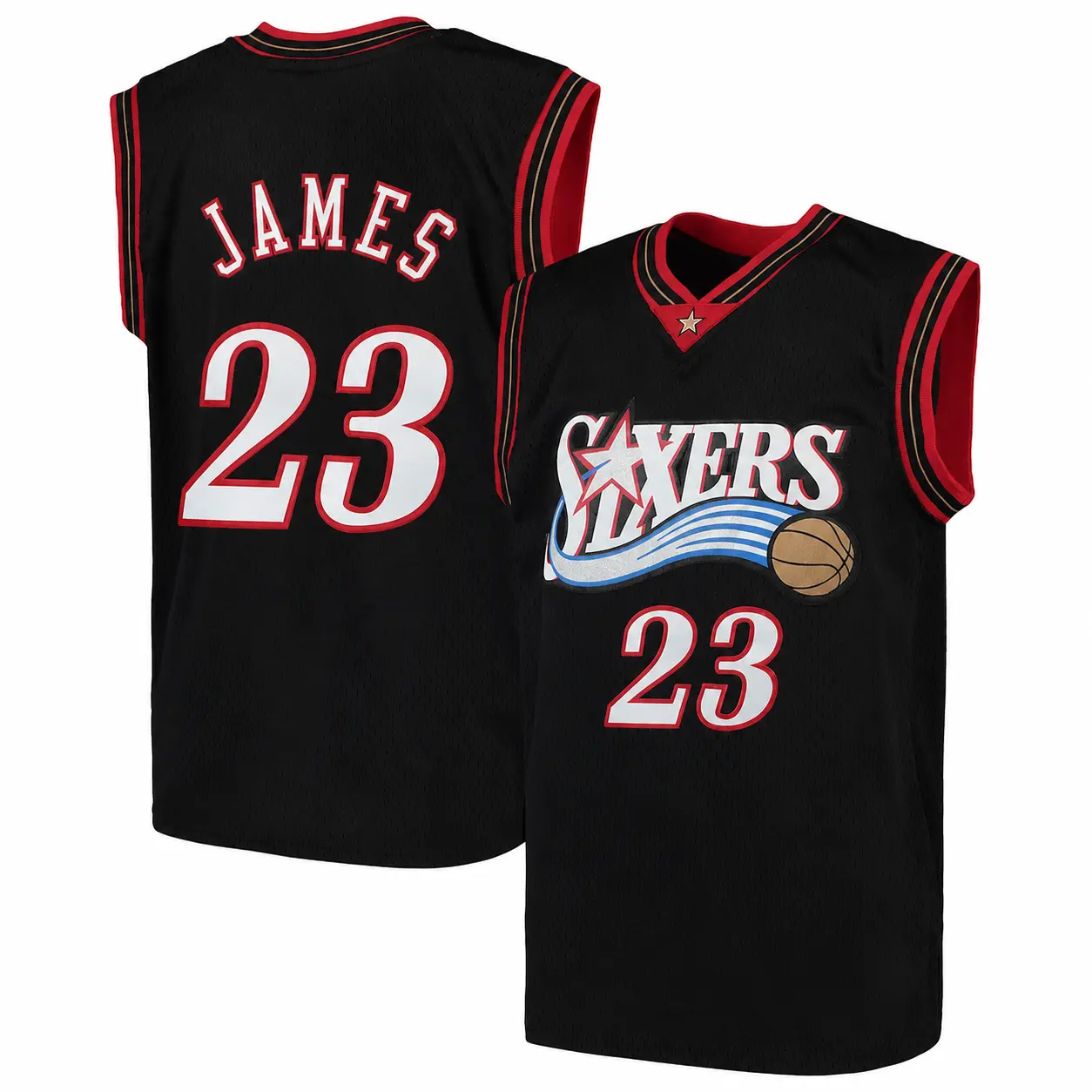 Men's Black Basketball Jersey #23 James Breathable Mesh Sports Tank Top, Vintage Retro Throwback Sportswear for Fans