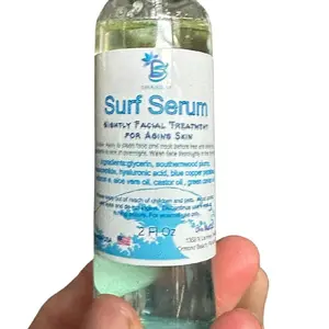 Surf Serum Nightly Facial Treatment For Aging Skin, With Green Caviar Oil, Castor Oil and Hyaluronic Acid