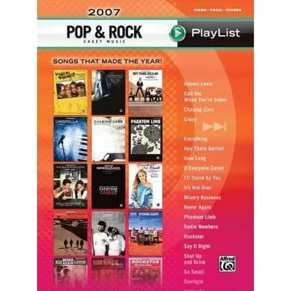 Used 2007 Hal Leonard Corp. Piano/Vocal/Chords Paperback - Pop & Rock Sheet Music Playlist (Starlight, Hey There Delilah, I'll Stand By You, If Everyone Cared, Phantom Limb) with Year-Defining Songs, Almost Lover