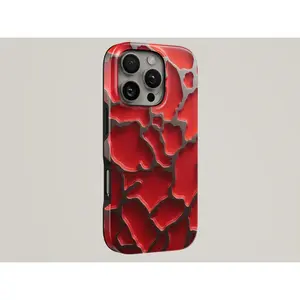 Abstract Red Phone Case Marble Crimson TOUGH Cover for iPhone 17 Pro Max, 16e, 15, 14, 13 & Samsung S26 Ultra, S25 FE, A57, A56, Pixel 10,9A