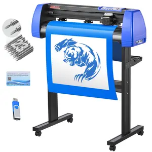 VEVOR Vinyl Cutter, 28 Vinyl Cutter Machine with 20 Blades, Maximum Paper Feed 720mm Vinyl Plotter Cutter Machine with Sturdy Floor Stand Adjustable Force and Speed for Sign Making