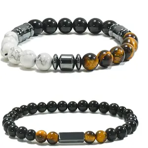 Glame Anti Alcohol Bracelet for Men & Women, Adjustable Anti-Alcohol Hematite Tiger Eye Sobriety Bracelet to Reduce the Urge to Drink, Relieve Anxiety & Stress, Stop Drinking Support