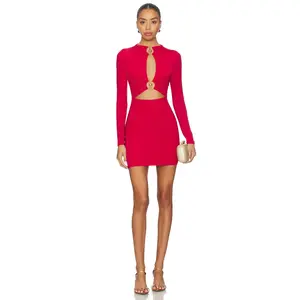 superdown Sarah Cut Out Dress in Dark Red