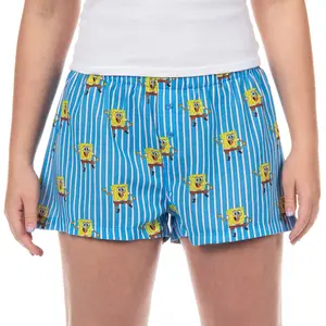 Nickelodeon SpongeBob SquarePants PJs Women's Striped Lounge Pajama Boxer Shorts