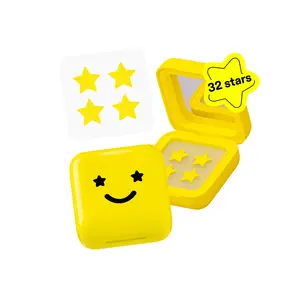Star Pimple Patches and Big Yellow Compact, Clinically Proven Spot Shrinking in 6 Hours, Absorb Fluid and Reduce Redness, Hydrocolloid, Vegan and Cruelty-Free Skincare (32 Count)