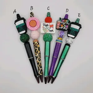 Coffee Beaded Pens - Beaded Pens with Coffee Theme