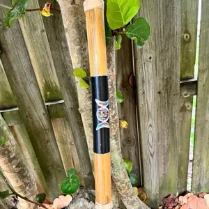 Bamboo Hand Painted Triple Moon Rainstick- Large