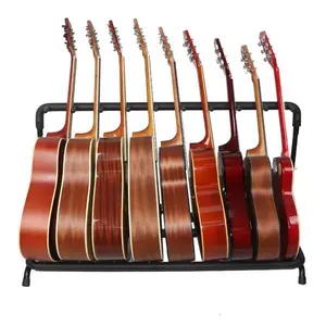 9 Guitars? Done! Black 9-Slot Guitar Rack – Sturdy, Sleek, No More Clutter