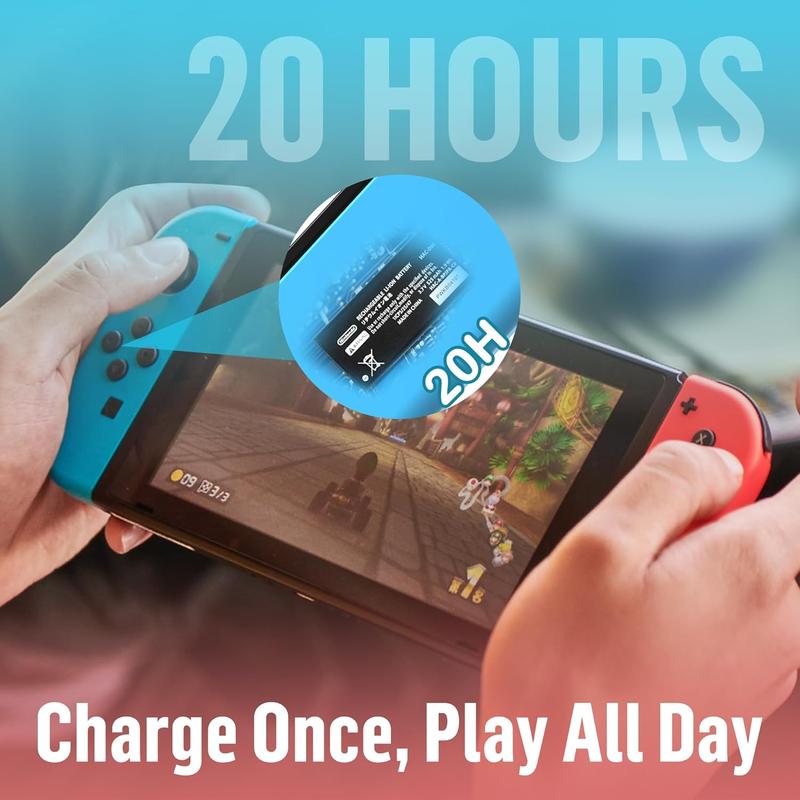 MOVONE Wireless Switch Controllers for Switch/OLED/Lite,Gamepad with No Drift Joystick, Dual Vibration, Wake-Up,Motion Control, Screenshot,Best Value Alternative L/R (Red & Blue)