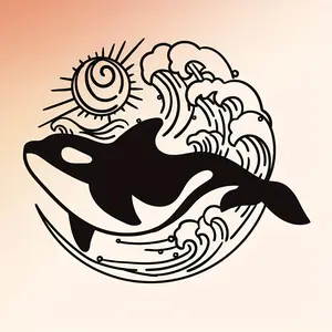 Orca Design Hanging Decor, Metal Orca Cutout Wall Art, Modern Hanging Decor for Home Living Room Bedroom, Home Decor Ideas, Poster