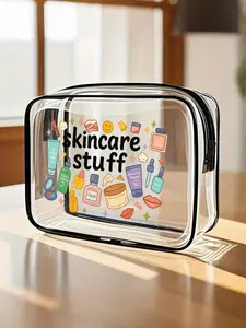 Large Capacity Cute PVC Makeup Bag, Travel Cosmetic Bags, Cosmetic Pouch, Zipper Closure, High Quality Travel Toiletry Bag, Tsa Certified Lightweight, Easy Clean Portable Organizer