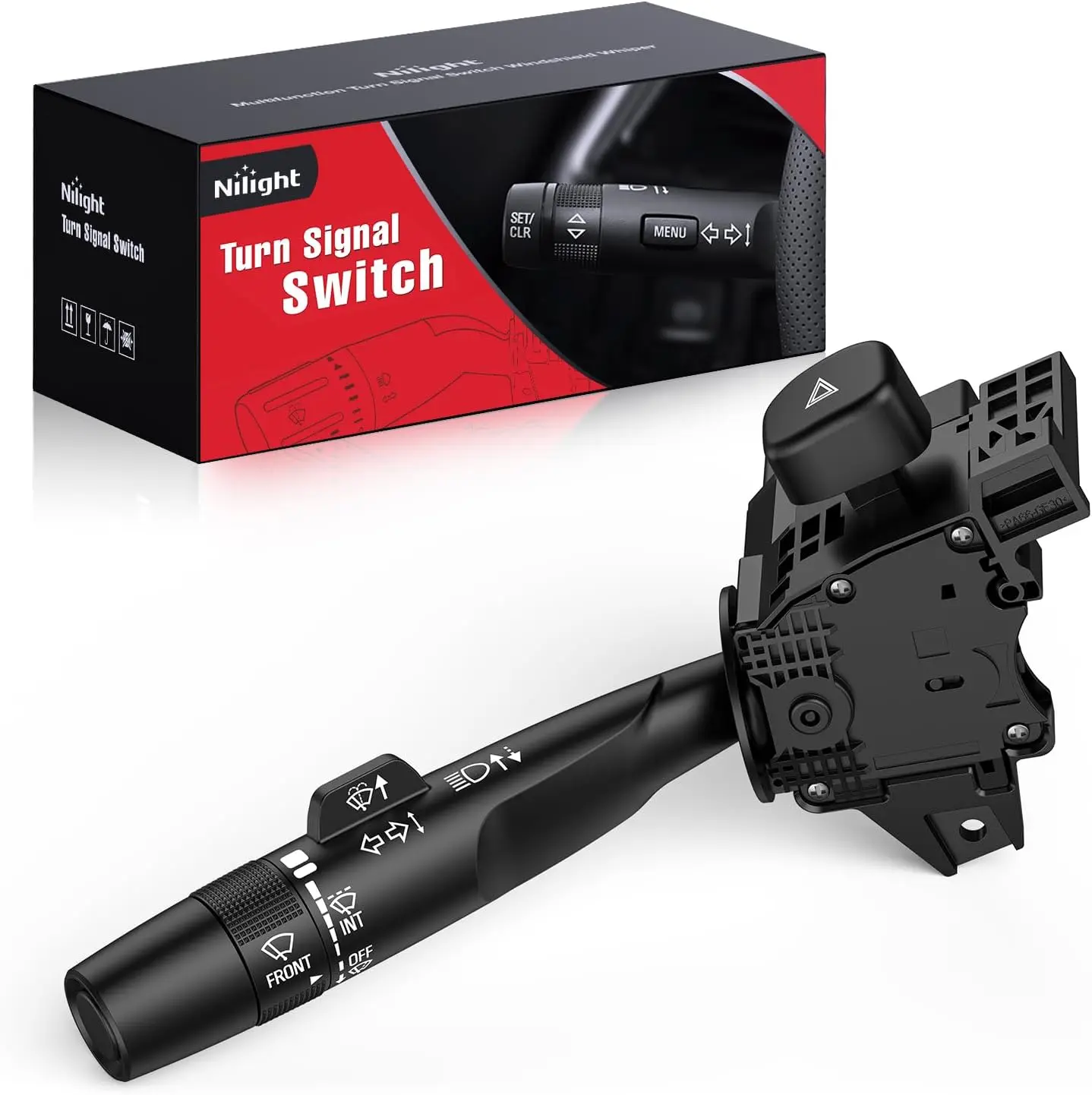 Nilight PP-ABS Turn Signal & Windshield Wiper Combination Switch, Auto Turn Cancel, Multi-Controls, OEM-Design Direct Mount OE Replace, Easy-to-Install Part for 2014-2019 Chevy Silverado 1500/Sierra 1500/2500/3500, 2015-2019 Silverado 2500/3500