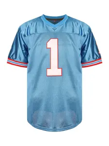 Men's #1 Blue Football Jersey - Breathable Embroidered Sportswear for Training & Competition Comfortable & Stylish