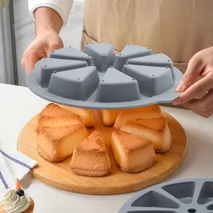 3pcs Nonstick Silicone Triangle Cake Molds - 8 Cavity Hexagonal Baking Pan for Brownies, Muffins, Cupcakes, Soap, Polenta, and Biscuits - Durable Metal Reinforced Frame for Weddings, Holidays, and Everyday Baking, Holiday Baking Essentials