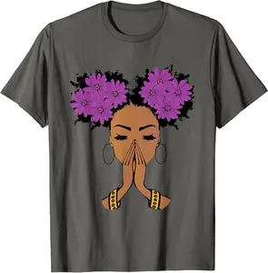 Melanin Poppin Black History Women Plus Size 2x Natural Hair T-Shirt - Kadondaxe Shop 62B08VRBMP3M