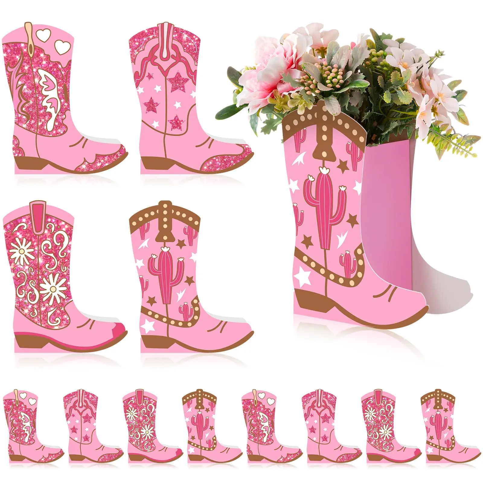Western Cowgirl Boots Flower Boxs