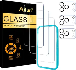 3 Pack Screen Protector for iPhone 17 Pro [6.3 inch] + 3 Pack Camera Lens Protector with Installation Frame,Sensor Protection,Dynamic Island Compatible,Case Friendly Tempered Glass Film