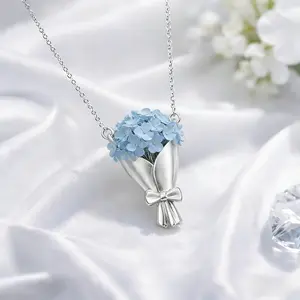 Flower Bouquet Necklace for Mom & Women, Without Flowers, Romantic Blessing & Gratitude Gift for Women
