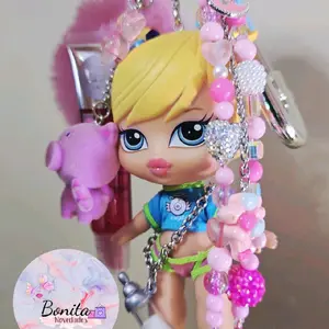 BRATZ BABYZ CLOE KEYCHAIN with Pink Beads and Heart Charm for Kids' Accessories