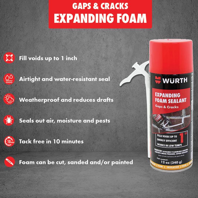 Würth Expanding Foam Sealant - Gaps & Cracks 1" Spray Wurth