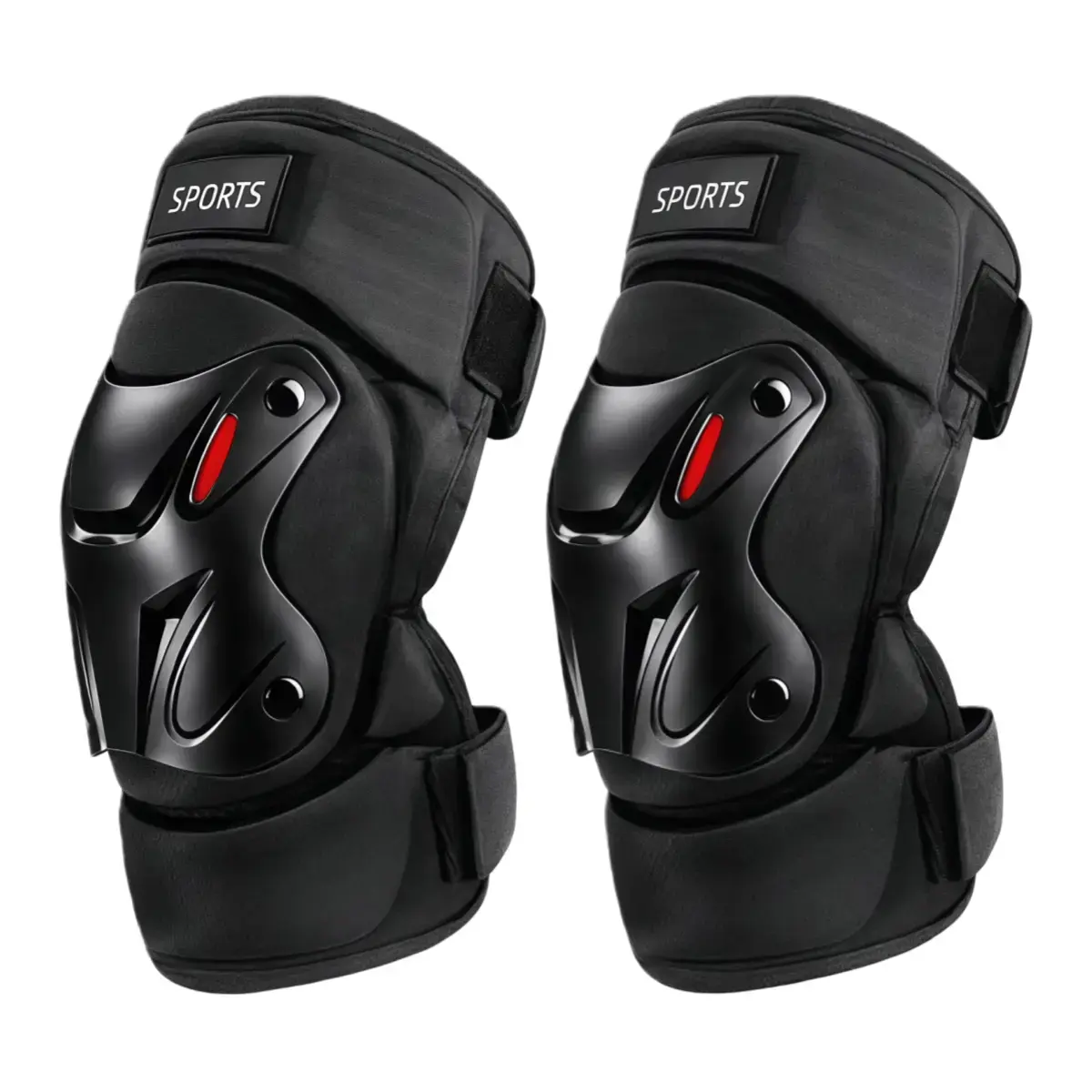 Sporty Hard Shell Knee Pads for Skateboarding & Cycling, 1 Pair Solid Black Protective Gear for Athletes, Safety And Style, Sports, Biker Accessories, Bicycle Accessories, Anti-Collision Protective Gear, Sporty Chic