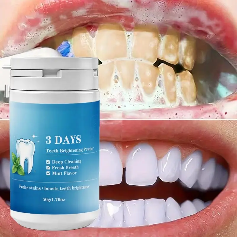 Teeth Polishing Powder, Deep Clean Teeth, Fresh Breath, Portable Jar, Ideal for Home, Travel, Daily Oral Care, Non-Toxic