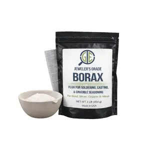 Jeweler’s Grade Borax Flux 16oz + Ceramic Crucible Gold Silver Glaze Casting Kit