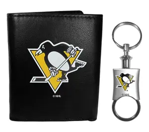 Siskiyou Sports NHL Leather Tri-Fold Wallet & Valet Key Chain