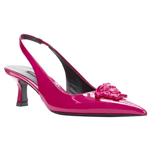 Pre-owned Versace Women's Versace Palazzo Medusa sling kitten heel pointed toe pump by Rebag