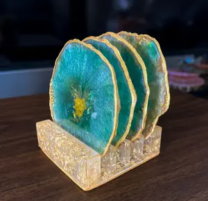 Risen Coasters 4 pc with Holder - Tableware for Home Decor