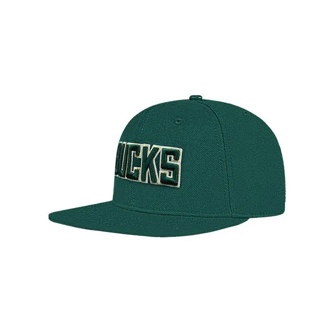 Pro Standard Wingspan Milwaukee Bucks Forest Wool Snapback Hat