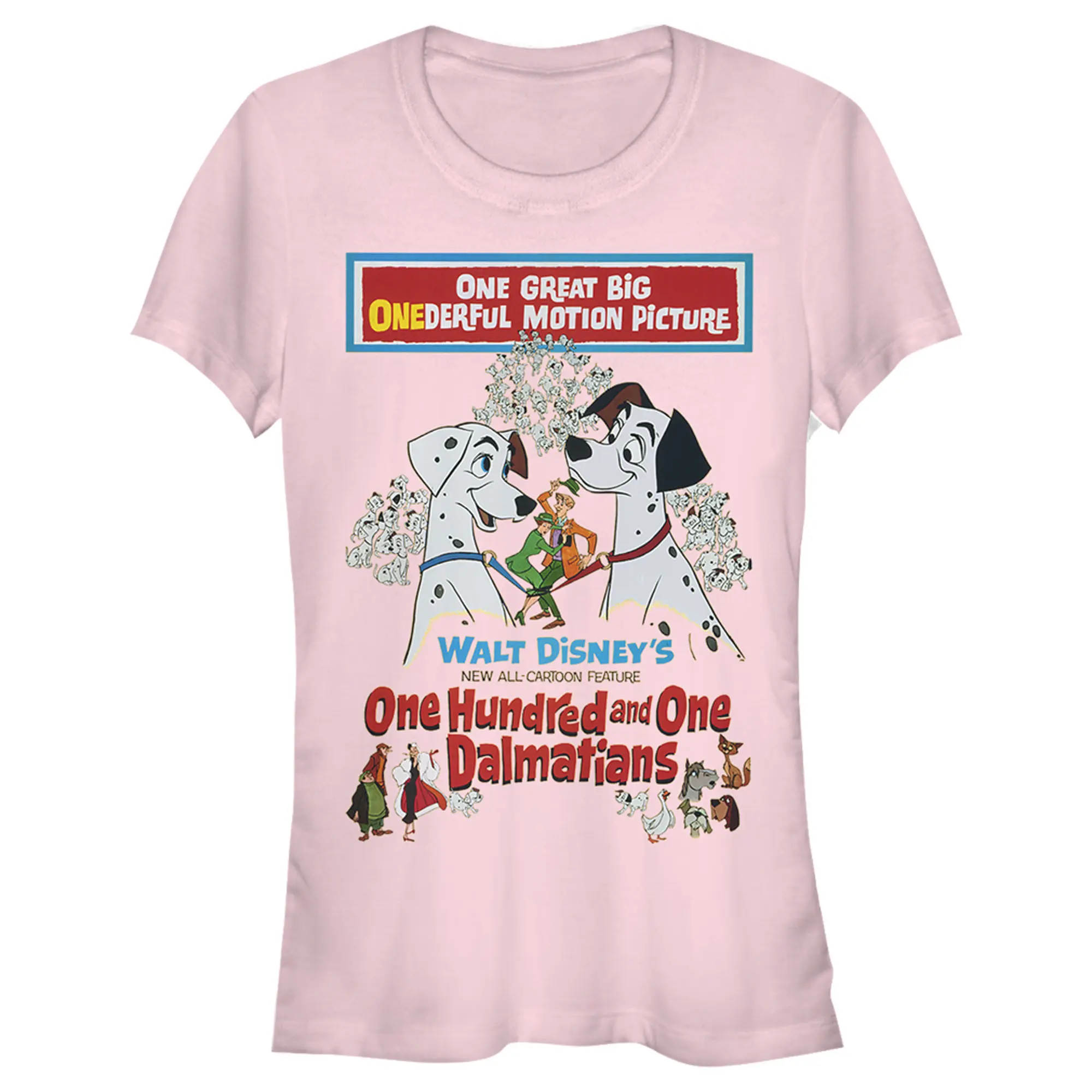 Juniors Womens One Hundred and One Dalmatians Original Movie Poster T-Shirt