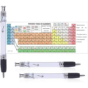 Chemistry Periodic Table Pen with Reference Sheet Formulas & Equations for Study Science Teacher Gifts Black Ink Ballpoint Pens