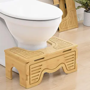 Foldable Toilet Stool Squat for Adults and , 7" & 9" Adjustable Heights  Flip Poop Stool with Anti-Slip Layer for Bathroom - Improve Squatting Posture[No Installation Required]