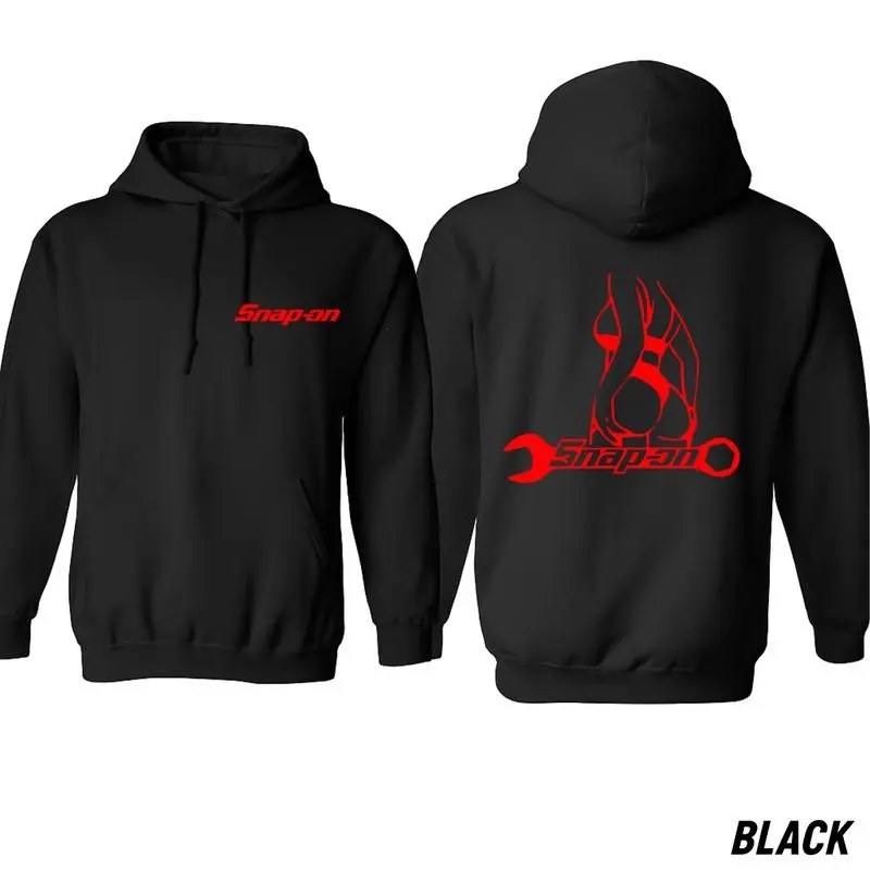 Snap-On Hoodie – Pin-Up Girl & Wrench Graphic Sweatshirt, Mechanic Garage Style Pullover for Men & Women, Bold Workwear Made in the USA
