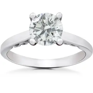 1 ct Diamond Round Solitaire Engagement Ring 14k White Gold Lab Grown
