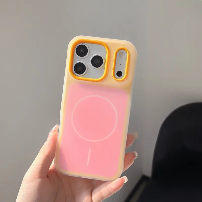 Candy Contrast Color Magnetic Smartphone Casing For iPhone 18 Pro Max/18 Pro 17 16 15 14 , Dual-Layer Translucent Matte Shockproof Slim-Fit Handheld Cellphone Devices Case with Camera Protection, Accessories