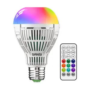 SANSI Ultra Bright 18W RGBW LED Color Changing Light Bulb with Remote Control 2000LM 120W Equivalent 10 Color Choices Timing Dimmable A21 E26 Decorative 3 Lighting Modes