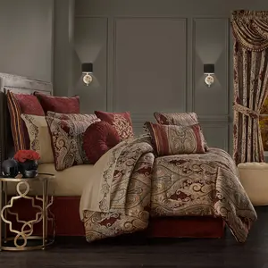 Garnet Red 4-Piece Comforter Set By J Queen