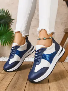 Women's Casual Patchwork Sneakers, Breathable Mesh Upper, Comfortable All-Day Wear, Ideal for Daily & Sports Activities