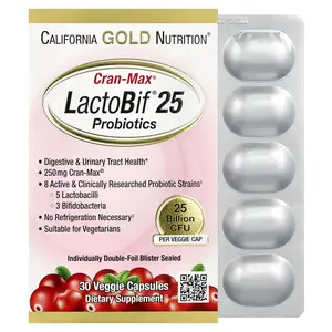 California Gold Nutrition CranMax® LactoBif® Probiotics, 25 Billion CFU, 30 Veggie Capsules