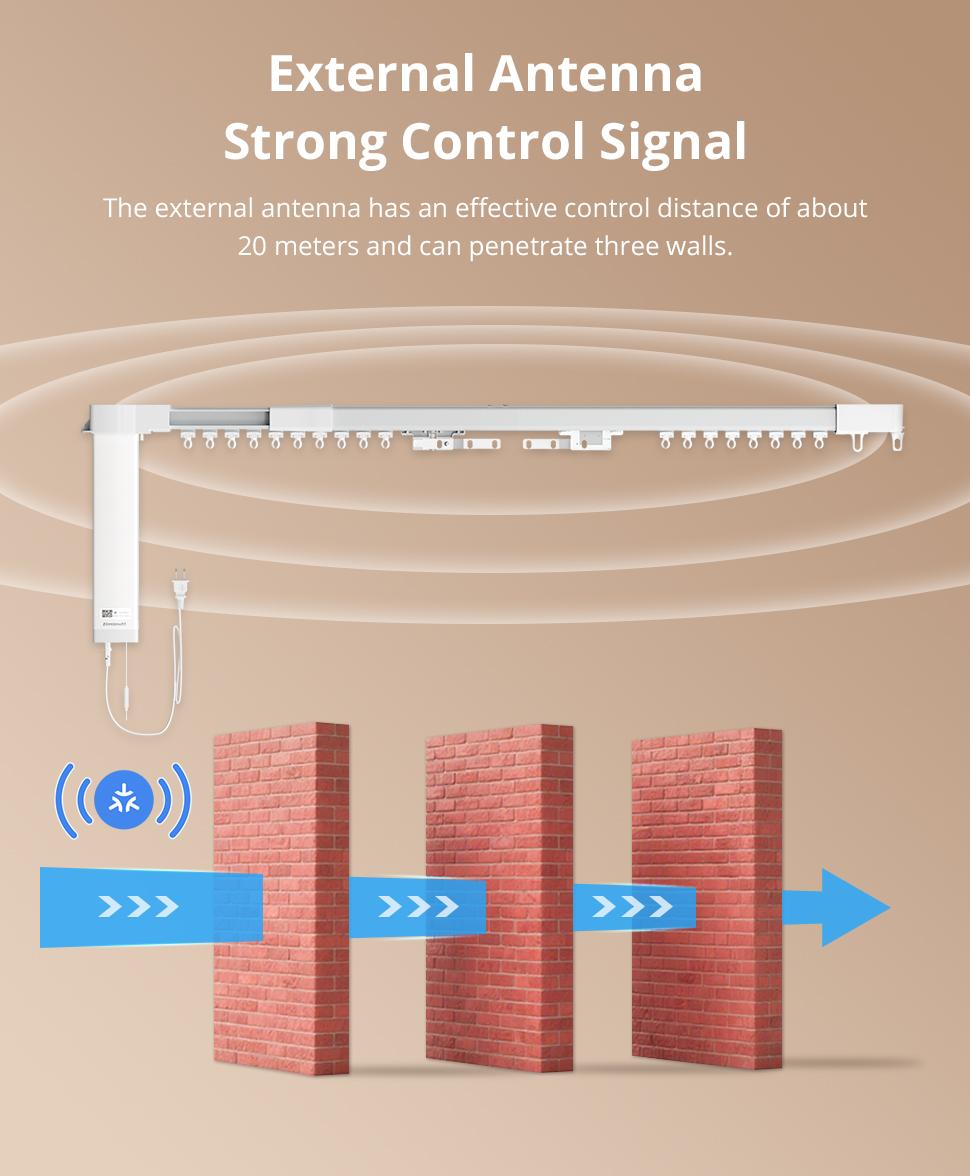 Zemismart Fully Automatic Electric Curtain Sliding Rail Directly Connected to Apple HomeKit for Easy Control and Installation