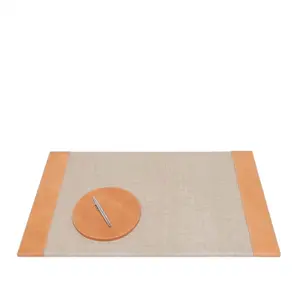 Leon Desk Blotter & Mouse Pad Set in Caramel Leather