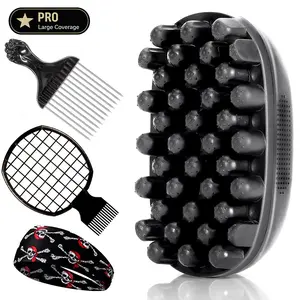 4-Pack Curl Sponge Curling Brush for Black Hair, Dual-Head Stainless Steel Needle Tool, Hair Products for Scalp Massage & Itch Relief, Natural Curl & Freeform Styling Tool
